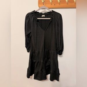 Max studio black tiered peasant dress